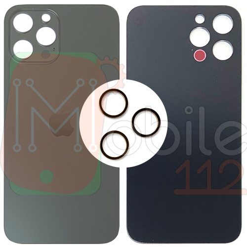 Задня кришка Apple iPhone 12 Pro Max (чорна оригінал Китай з кільцями)