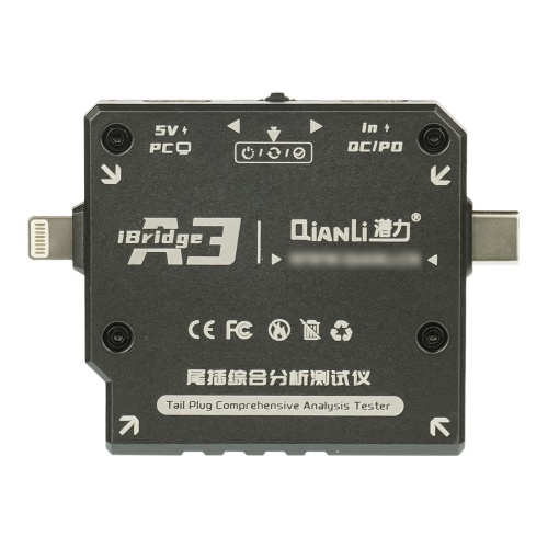Тестер разъёмов питания QianLi iBridge A3 Type C/ Lightning с ЖК дисплеем и встроенной АКБ фото 4 Тестер разъёмов питания QianLi iBridge A3 Type C/ Lightning с ЖК дисплеем и встроенной АКБ фото 4