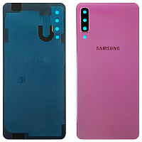 Задня кришка Samsung Galaxy A7 2018 A750F (рожева зі склом камери)