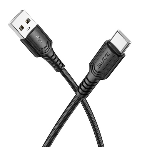 Кабель зарядки Borofone BX116 Certain USB A - Type-C 3.0A 1m Чорний фото 2 Кабель зарядки Borofone BX116 Certain USB A - Type-C 3.0A 1m Чорний фото 2