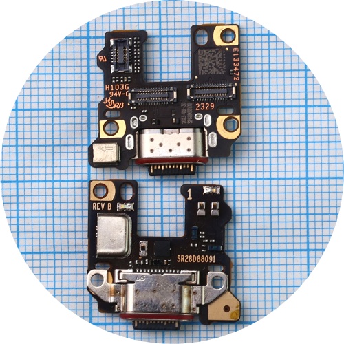 Шлейф Motorola Edge 40 Neo XT2307-1 з роз'ємом зарядки та мікрофоном - нижня плата (оригінал 100%)