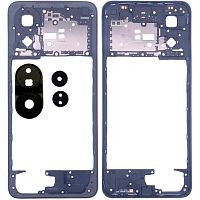 Рамка корпусу Oppo A78 4G CPH2565 (чорна зі склом камери)