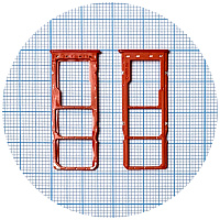 Тримач SIM карти Samsung Galaxy A10 2019 A105F (червоний на 2 SIM + MicroSD)