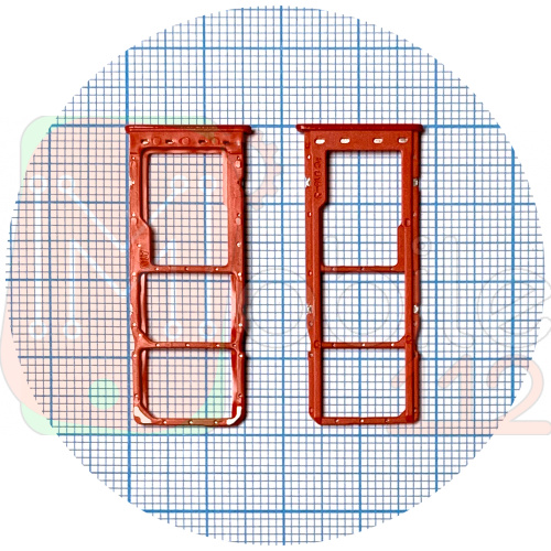Тримач SIM карти Samsung Galaxy A10 2019 A105F (червоний на 2 SIM + MicroSD)