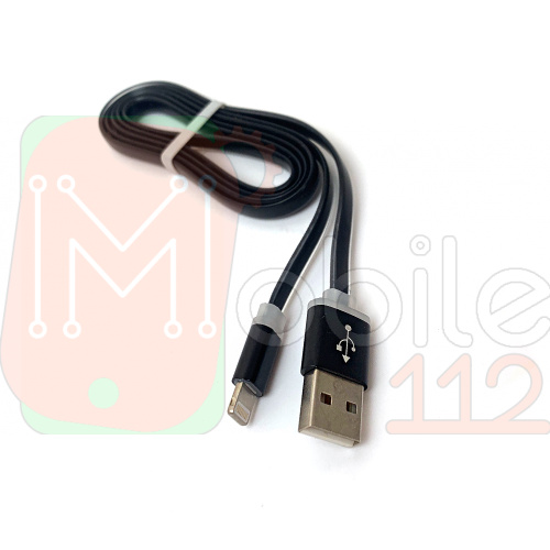 Кабель зарядки Noodle (Локшина) USB - Lightning 1м 2 А (чорний)