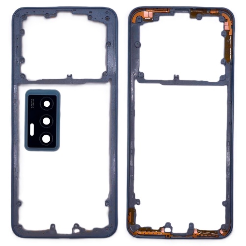 Рамка корпусу Vivo V23e (блакитна зі склом камери)