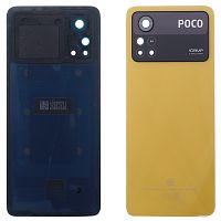 Задня кришка Xiaomi Poco X4 Pro 5G (жовта Original New зі склом камери)