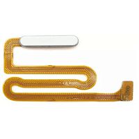 Шлейф Samsung Galaxy A12 A125F, Galaxy M12 M127F с кнопкой включения и сканером отпечатка пальца (AAA белый)