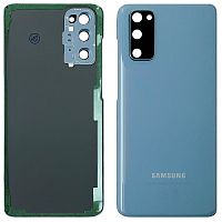 Задняя крышка Samsung Galaxy S20 G980F (голубая оригинал Китай со стеклом камеры)