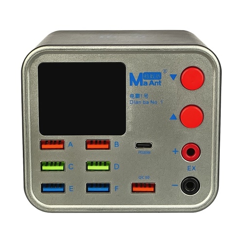 Зарядна станція з індикацією параметрів заряджання Ma Ant Dianba No.1 (6 USB 2А/ 1 USB QC 3.0A/ 1 PD 20W/ Wireless 10W/ порт EX) фото 2