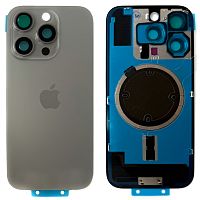 Задня кришка Apple iPhone 16 Pro (сіра Natural Titanium з рамкою, склом камер та магнітом)