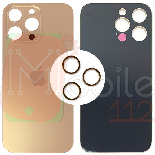 Задняя крышка Apple iPhone 14 Pro Max (золотистая оригинал Китай с кольцами)