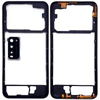 Рамка корпусу Vivo Y30, Y50 (чорна зі склом камери)