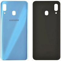 Задняя крышка Samsung Galaxy A20s 2019 A207F (синяя со стеклом камеры)