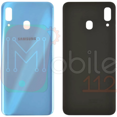 Задня кришка Samsung Galaxy A20s 2019 A207F (синя зі склом камери)