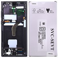Дисплей Samsung Galaxy S22 Ultra 5G S908 з тачскріном (оригінал OEM SP з рамкою Phantom Black)