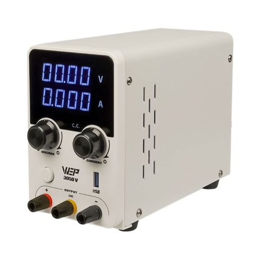 Блок питания лабораторный WEP 305D-V, 30V 5A, импульсный, с цифровой индикацией (V/A), USB QC 5V-12V/ 20W