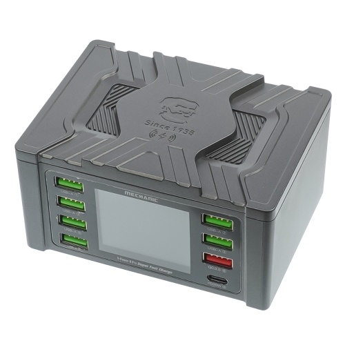 Зарядная станция с индикацией параметров зарядки Mechanic V- Power 8 Pro 110W (6 USB 2.4А/ 1 USB QC 3A/ 1 Type C - PD 20W/ Wireless fast charging 15W) фото 5