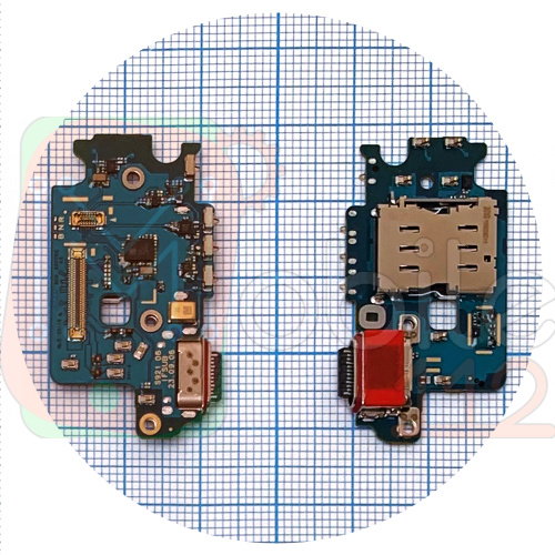 Шлейф Samsung Galaxy S24 S921 з роз'ємами Sim-карти, зарядки та мікрофоном - нижня плата (оригінал Китай)