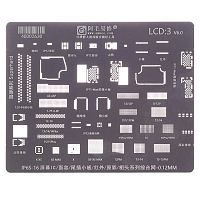 BGA - трафарет (для реболлінгу) Amaoe BGA LCD3 для мікросхем FaceID та для дисплеїв iPhone товщина 0.12 мм