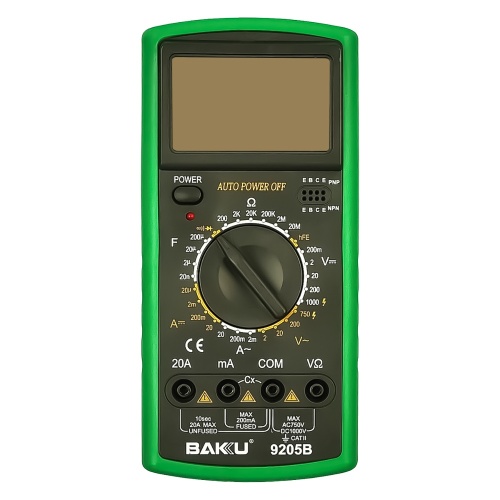 Мультиметр цифровий Baku BK-9205B з функцією автовідключення (струм до 20А) фото 2