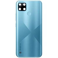Задня кришка Realme C21 RMX3201 (блакитна зі склом камери)