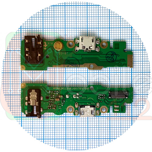 Шлейф Tecno Pop 4 BC2c BC1s с разъемами зарядки и наушников, микрофоном - нижняя плата (AAA)