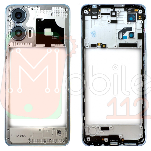 Рамка корпусу Motorola Moto G24 Power (блакитна зі склом камери)