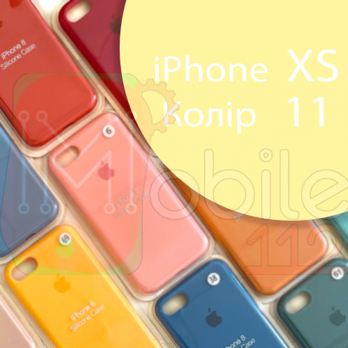 Чохол Silicone case для iPhone Xs оригінал (жовтий mellow yellow №11)