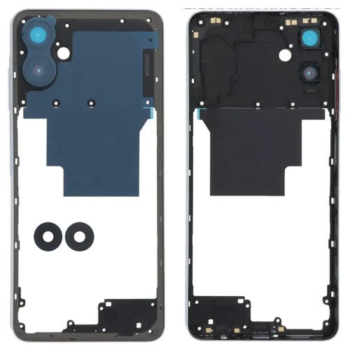 Рамка корпуса Samsung Galaxy A06 A065F (белая со стеклом камеры)