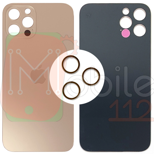 Задня кришка Apple iPhone 12 Pro (золотиста оригінал Китай з кільцями)