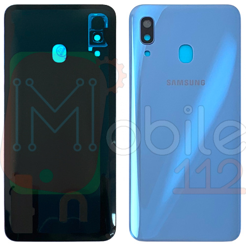 Задняя крышка Samsung Galaxy A30 2019 A305F (голубая оригинал Китай со стеклом камеры)