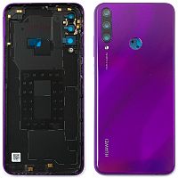 Задняя крышка Huawei Y6P MED-LX9, MED-LX9N (фиолетовая оригинал Китай со стеклом камеры)