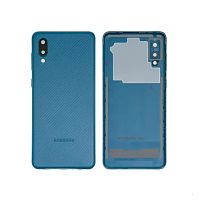 Задняя крышка Samsung Galaxy A02 A022F  (синяя со стеклом камеры)