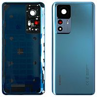 Задняя крышка Xiaomi 12T Pro со стеклом камеры (голубая Original New)