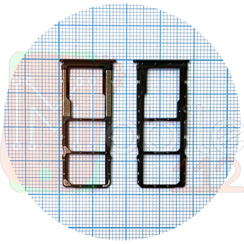 Тримач SIM карти Xiaomi Redmi Note 9, Redmi 10X 4G (чорний на 2 SIM + Micro SD)