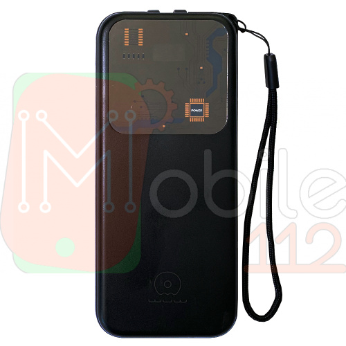 Power Bank Павербанк WUW Y116 22.5 W 10000 mAh Built-in Fast Charging Cables Чорний
