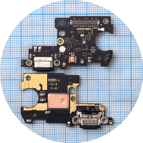 Шлейф Xiaomi Mi 9 SE з роз'ємом зарядки та мікрофоном - нижня плата (оригінал 100%)