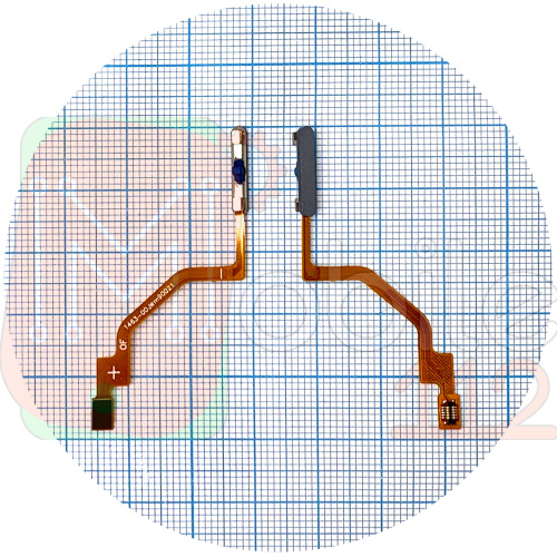 Шлейф Xiaomi Redmi Note 9S, Note 9 Pro, Note 9 Pro Max со сканером отпечатка пальца (серый оригинал Китай)
