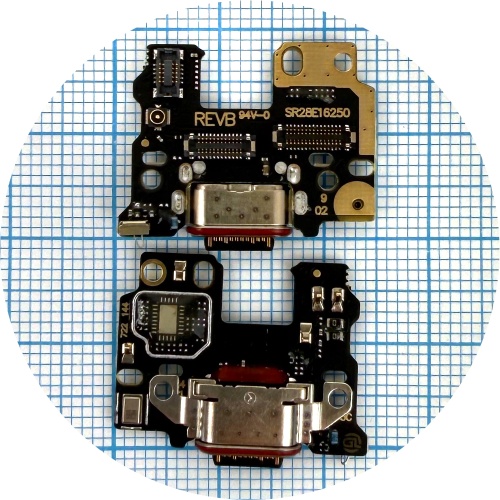 Шлейф Motorola Edge 50 з роз'ємом зарядки та мікрофоном - нижня плата (AAA)