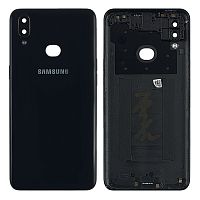 Задняя крышка Samsung Galaxy A10s 2019 A107F (черная со стеклом камеры)
