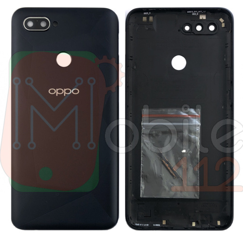 Задняя крышка Oppo A12 CPH2083, CPH2077 совм. Oppo A12s (черная оригинал Китай)