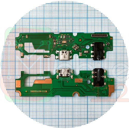 Шлейф Vivo Y17 Y19 Y91 Y93 с разъемами зарядки и наушников с микрофоном - нижняя плата (AAA)