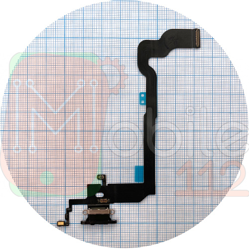 Шлейф Apple iPhone X з роз'ємом зарядки та мікрофоном (чорний оригінал 100%)