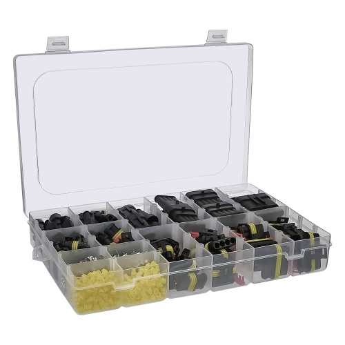 Набір автомобільних конекторів 194in1, у пластиковому боксі, з кліщами для обтиску. фото 2