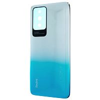 Задняя крышка Xiaomi Redmi 10, Redmi 10 2022 (голубая оригинал Китай со стеклом камеры)