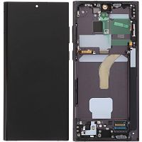Дисплей Samsung Galaxy S22 Ultra 5G S908 з тачскріном (оригінал OEM SP із рамкою Graphite)