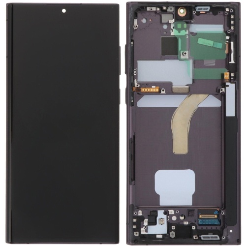 Дисплей Samsung Galaxy S22 Ultra 5G S908 з тачскріном (оригінал OEM SP із рамкою Graphite)