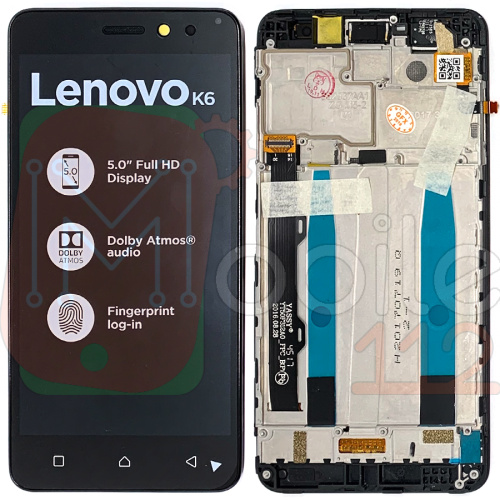 Дисплей Lenovo K6 K33a48, K6 Power K33a42 + тачскрин (черный оригинал 100% с передней панелью)