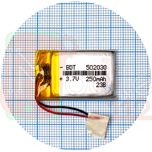 Акумулятор універсальний 502030 32 х 19 х 4,5 мм 250 mAh 3.7V
